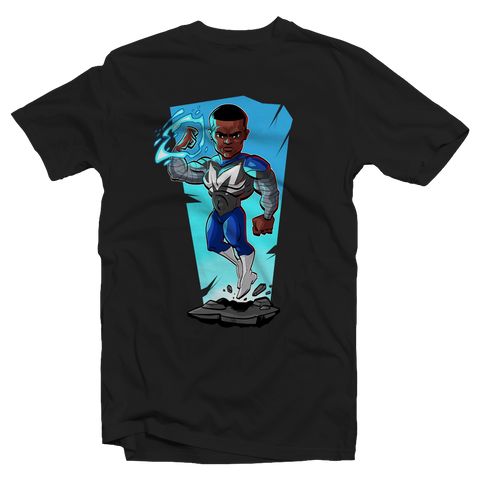 Black Super Hero "Blue Marvel" Graphic T-shirt